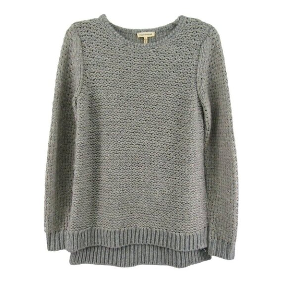 Rebecca Taylor Gray Wool Mohair Blend Sweater Size S Open Weave Silver Thread - Picture 1 of 9